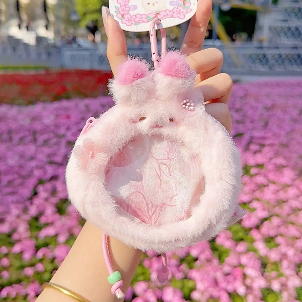 Animal Key Ring Animal Zero Wallet Pink Soft Cat Purse Creative Cartoon Transparent Badge Bag Girls