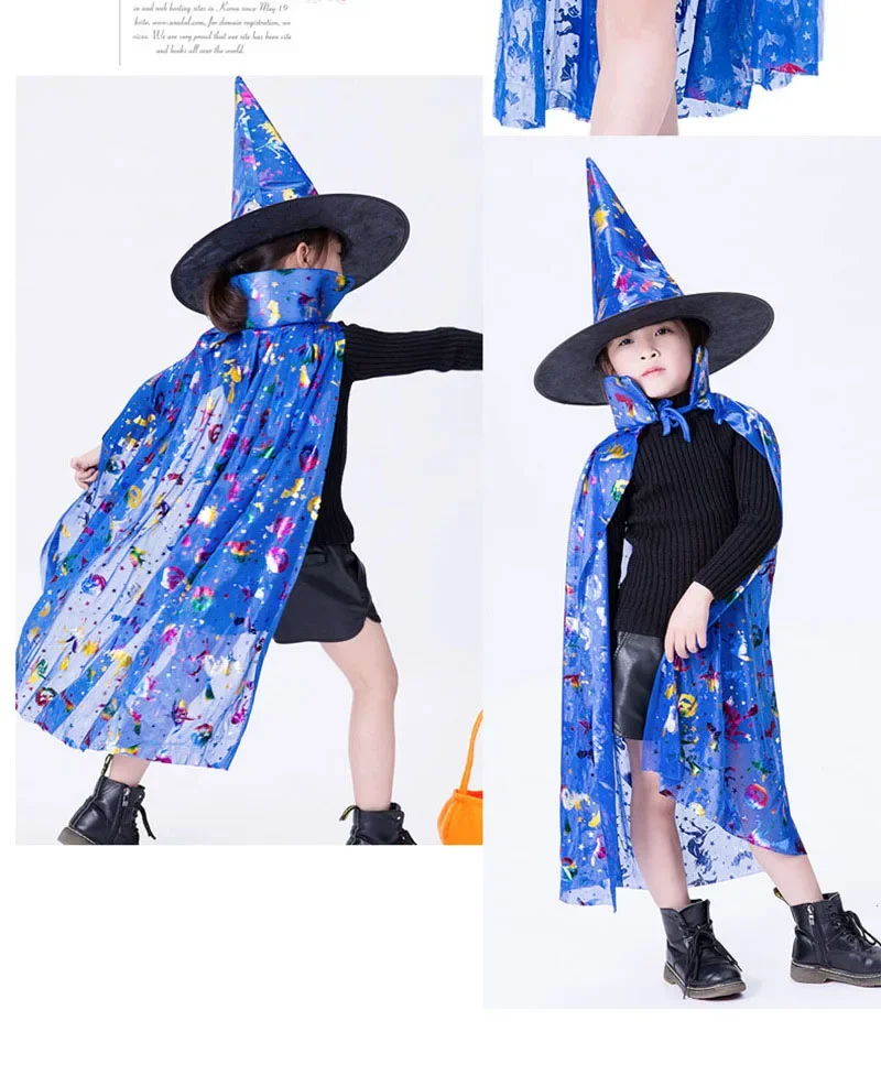 Costume de Rhmasqué d'Halloween pour enfants, robe cape avec chapeau pour  spectacle sur scène, sorcière sorcière Everak, fête Kiev illage de carnaval pour  enfants / Costumes de cosplay, image size:800x986