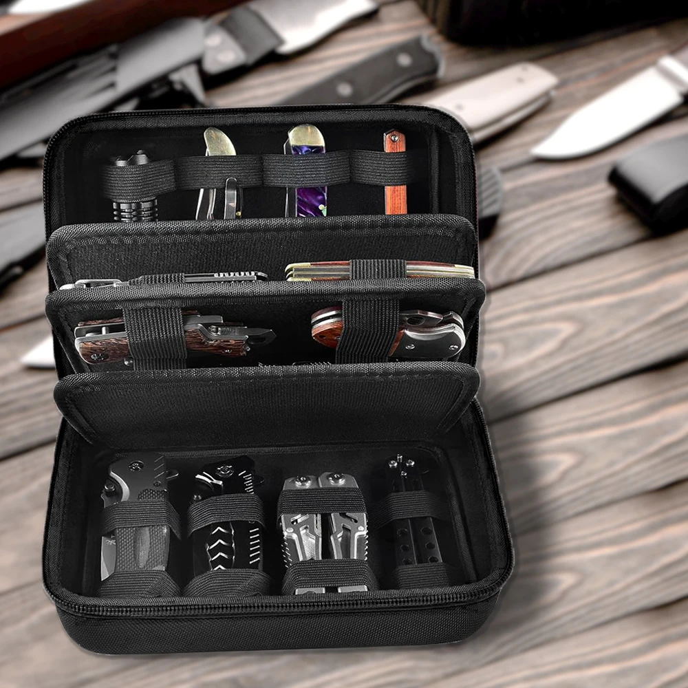 Taschenmesser-Präsentationsbox mit 24 Fächern, Klappmesser-Aufbewahrungsorganizer für Taktische Jagd- und EDC-Messer-Sammlungen (Nur Tasche)