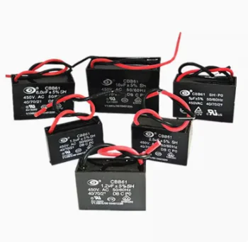 5PCS CBB61 Fan starting capacitor 450V 0.8/1/1.2/1.5/2/2.5/3/3.5/4/4.5/5/6/7/8/10/12/14/15/16/18/20/25UF For Range hood