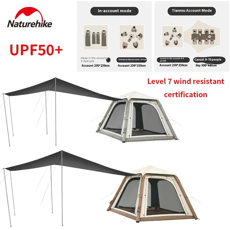 

Naturehike Ango Air Pro Automatic Inflatable Tent Tpu Column Safety Stability With One Click Inflation 7 Level Wind Resistance