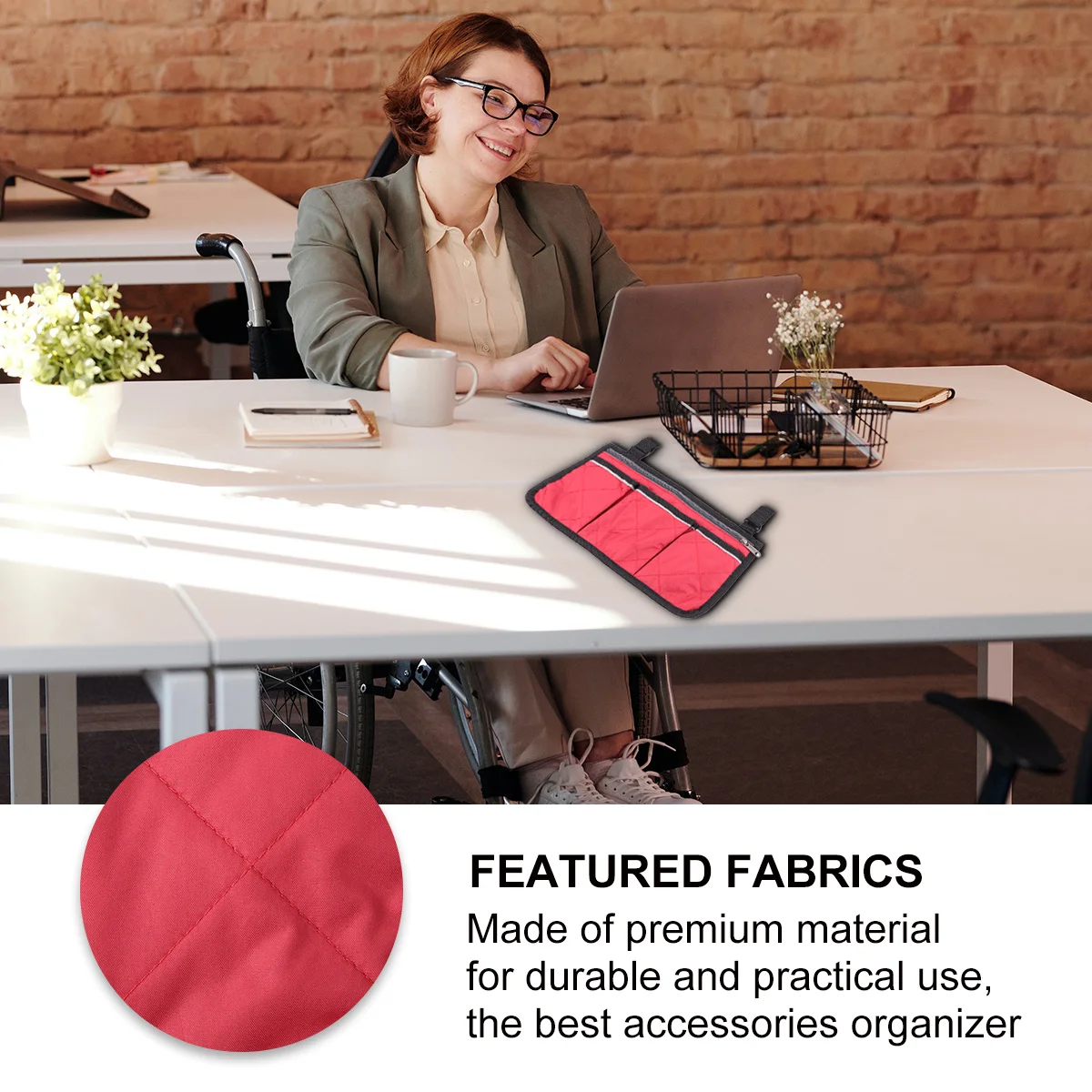 

1Pcs Wheelchair Side Storage Bag Multi-Pockets Durable Organizer for Transport Mobility Devices Use Wheelchair Storage Bag