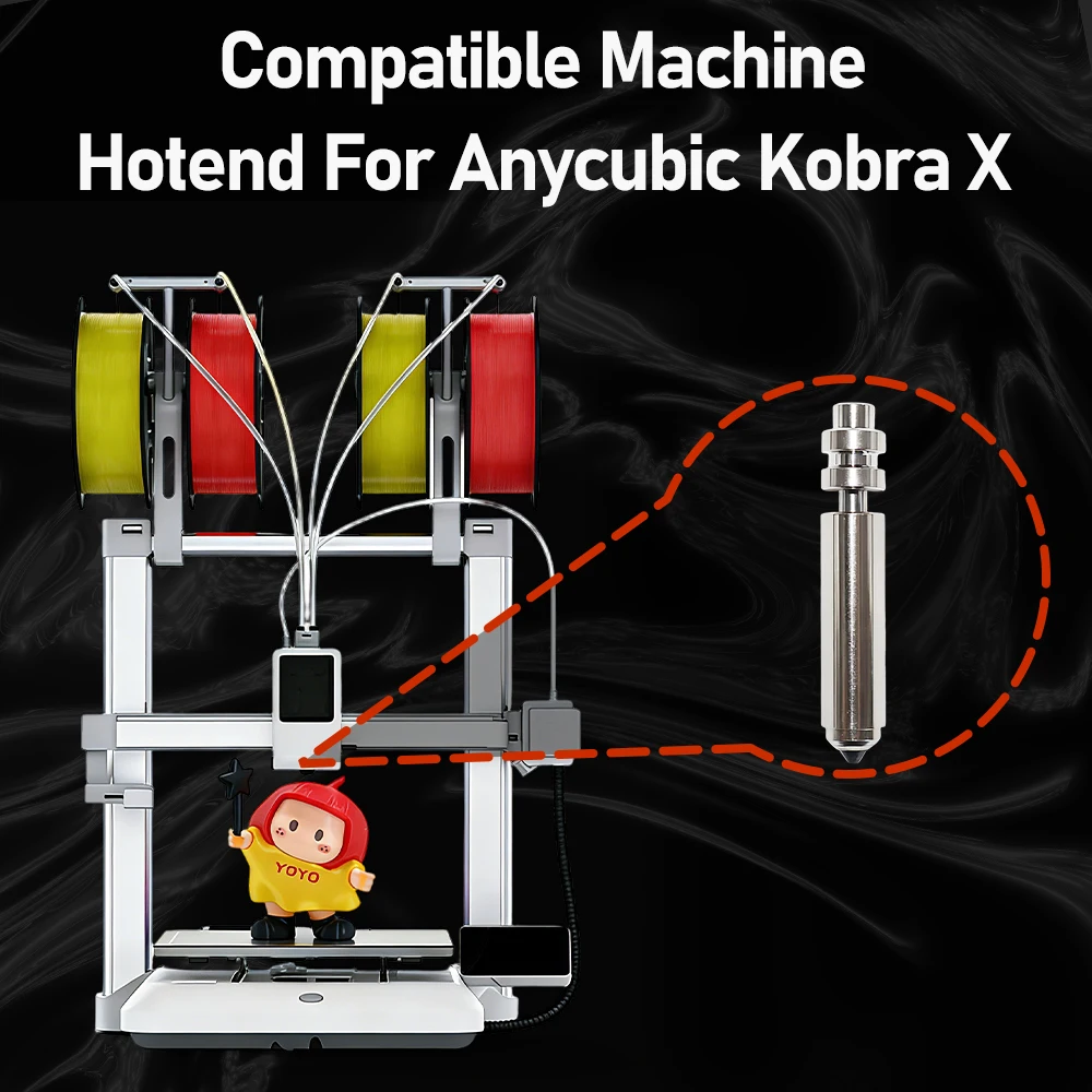 Ulepszone dysze bimetaliczne do Anycubic Kobra X Combo Quick Swap Hotend, dysze z hartowanej stali 0.2/0.4/0.6/0.8mm, dysze Kobra X — zdjęcie produktu 6