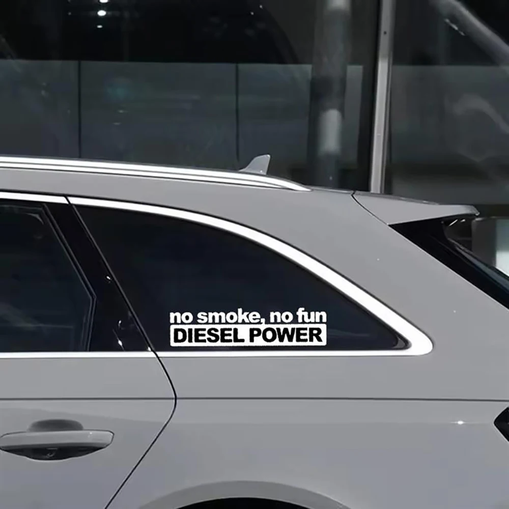 15.2X3.7CM Black/White/laser Car Stickers NO SMOKE NO FUN DIESEL POWER Car Styling Decal Car Motorcycles Bicycles Accessories