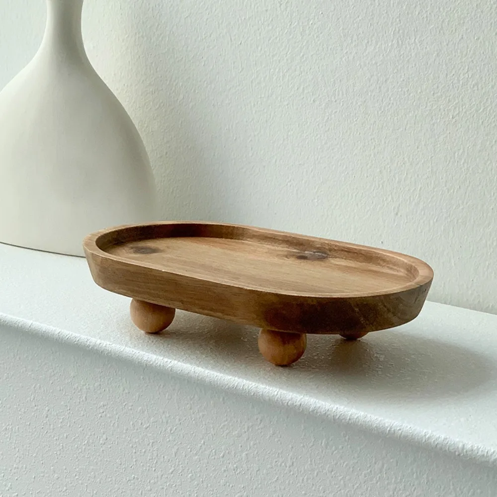Elegant Wooden Oval Tray,Dessert/Candle/Key Storage - Perfect Gift for Any Occasion