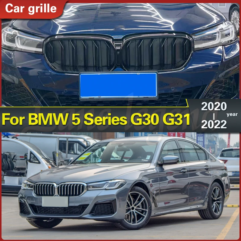 Piano Black Front Bumper Kindey Grille for BMW 5 Series Facelifted G30 Sedan G31 Wagon F90 (M5) (2020 - 2022) Racing Grills