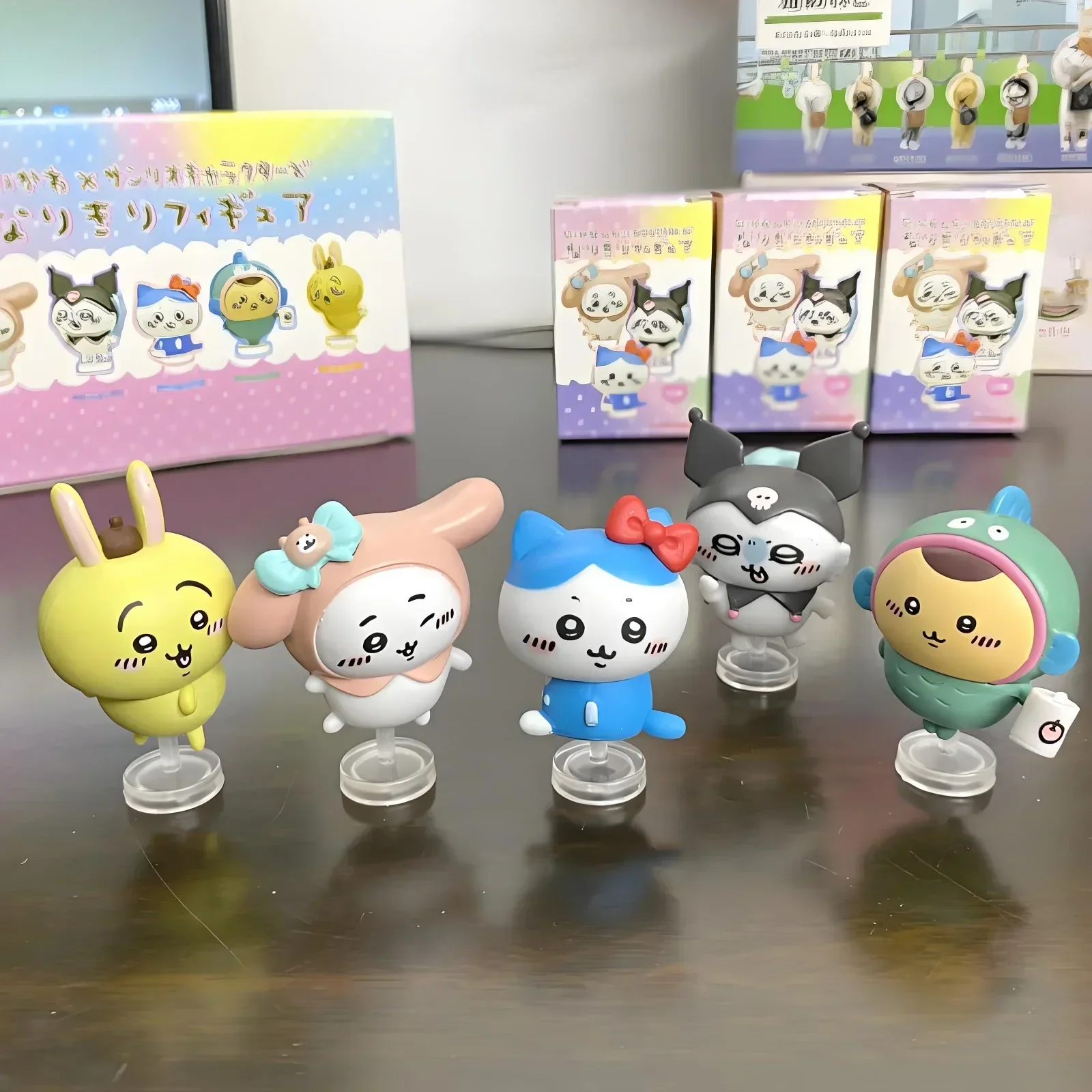 Chiikawa Hachiware Usagi Cosplay Sanrio Charaktere Blind Box Spielzeug Sammeln Hallo Kitty Kuromi Hangyodon Figuren Kinder Beste Geschenk