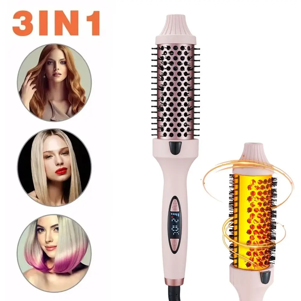 One-Step 3 in 1 Thermal Brush Hot Air Volumizer Curling Comb Temperature Settings Hair Curler Home Use