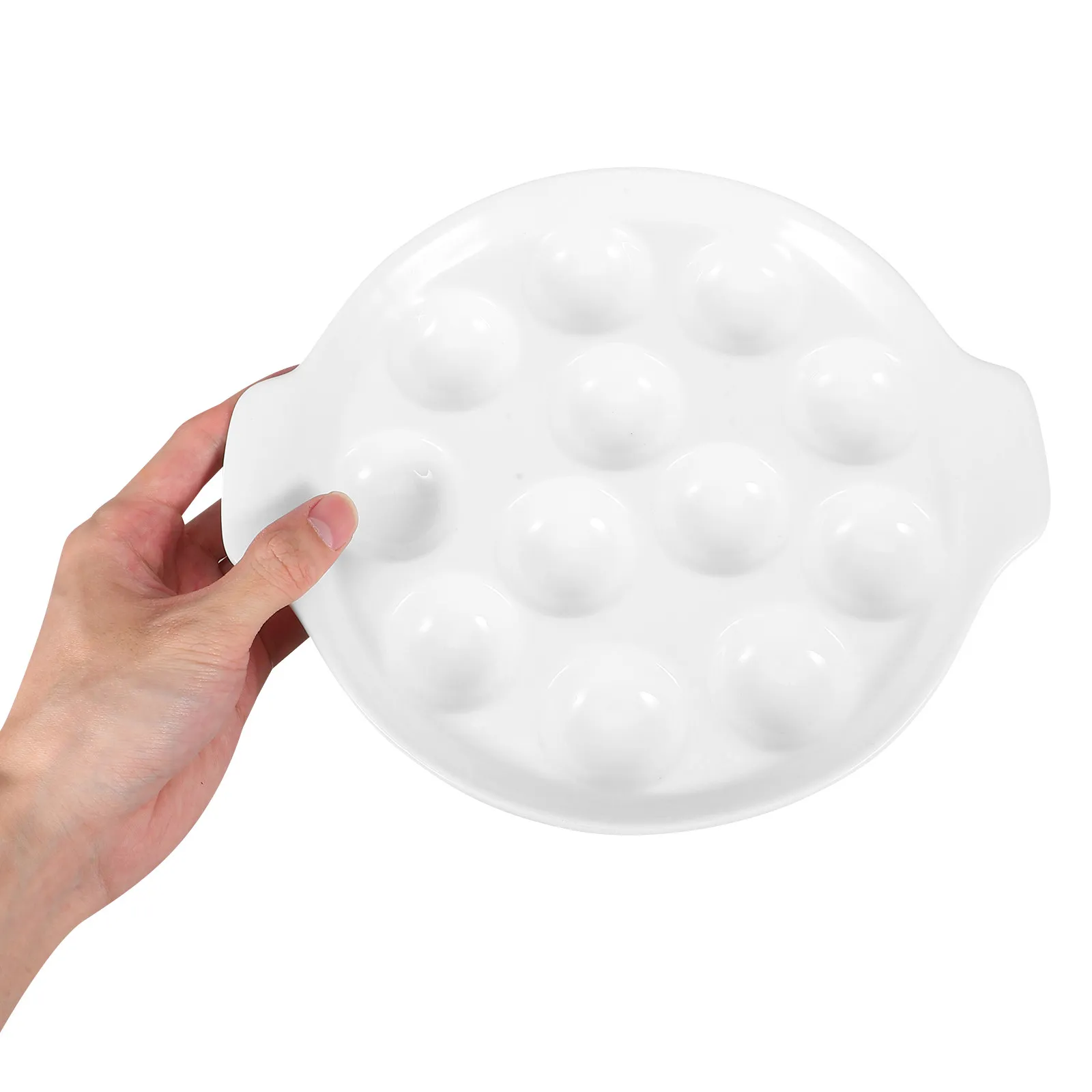 

1Pcs Snail Baking Plate White Ceramic Kitchen Dish Compact Size Baking Dish Escargot Barbecue Household Kitchen Supplies