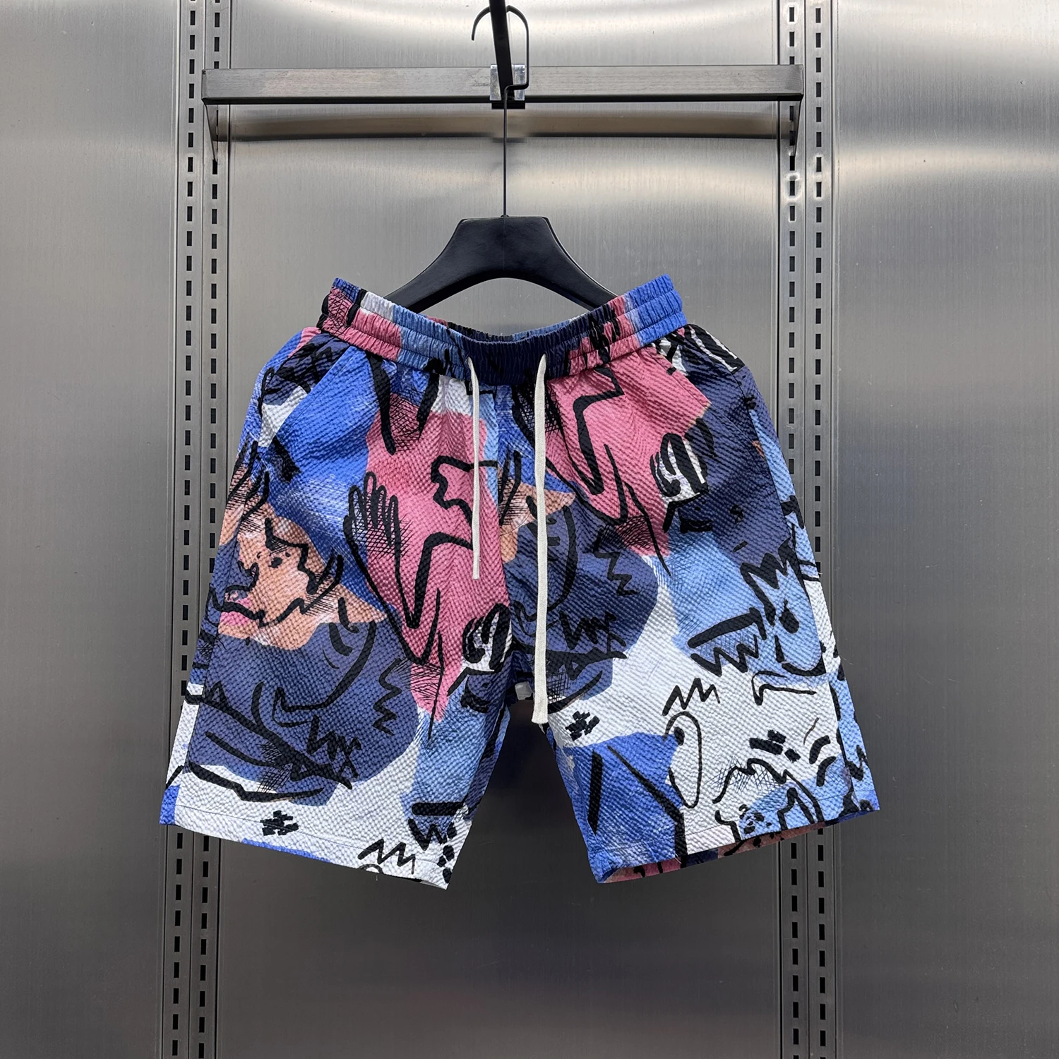 

Summer Thin American fiti Print Casual orts Men's Loose Straight Cut Qui Dry Faion Sports Pants Youth Active Sle