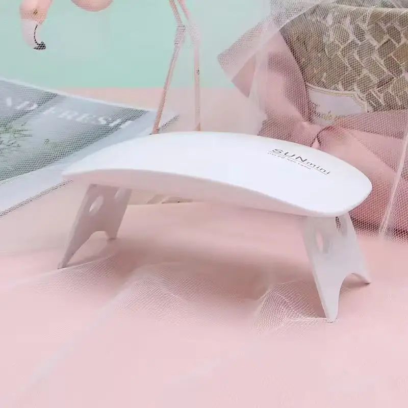 Mini UV LED Nail Lamp 6W for Curing Nail Gel Polish Portable Foldable 120s/60s Timing Manicure Dry Machine Nail Art Drying Tool