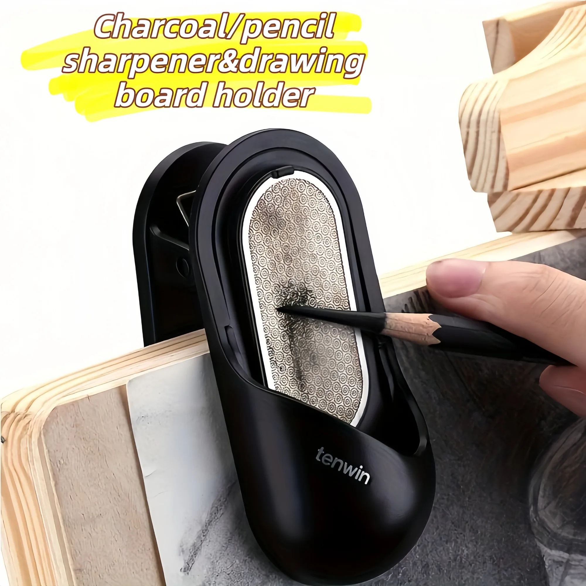 1 Pack 2-in-1 Charcoal Pencil Grinder Sketch Board Clip Portable Sand Tip Sharpener Double Art Knife Drawing Studio Tool
