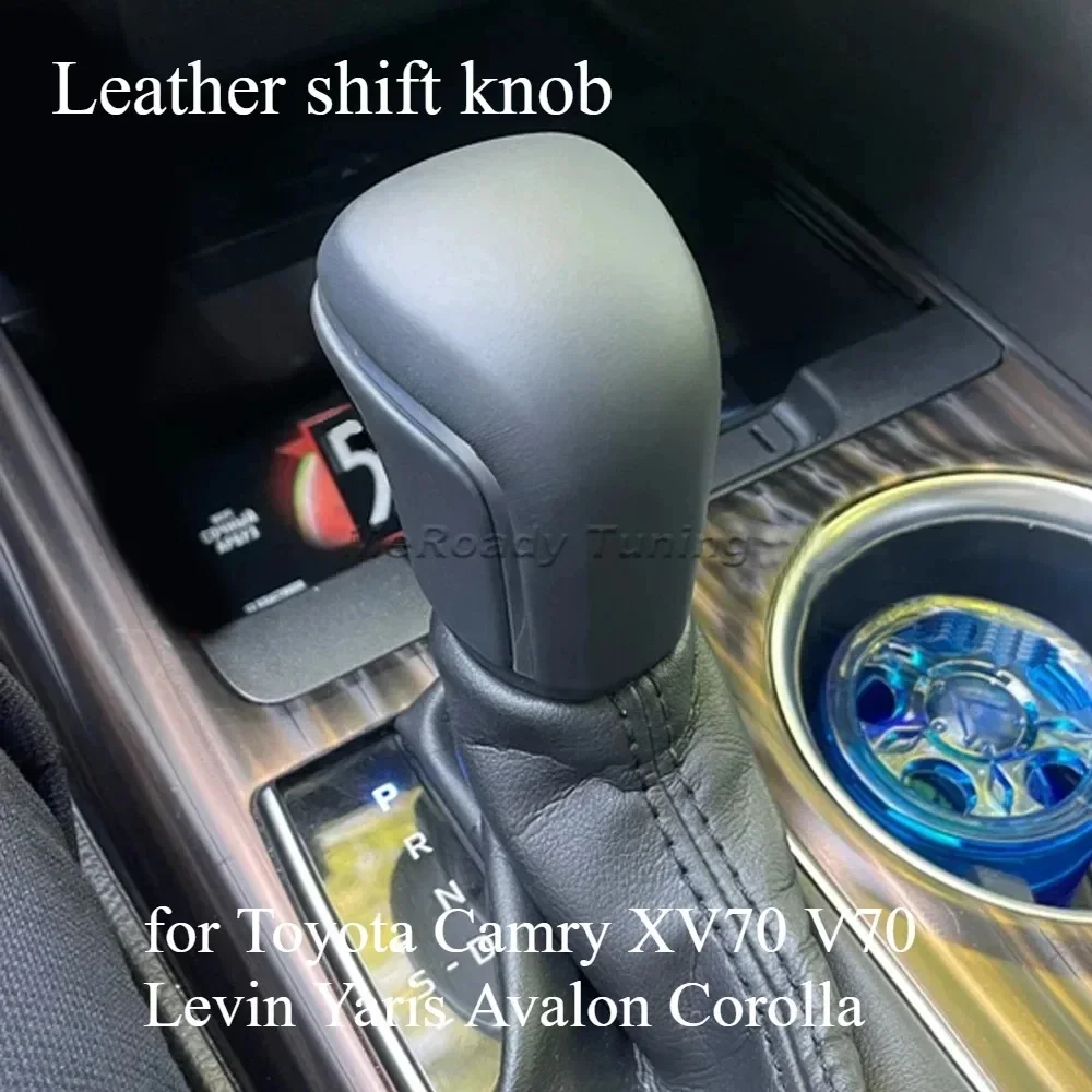 Auto Shift Knob Leather Shifter Lever for Toyota Camry XV70 V70 Yaris Levin Corolla Avalon 2019 2020 Interior Accessories