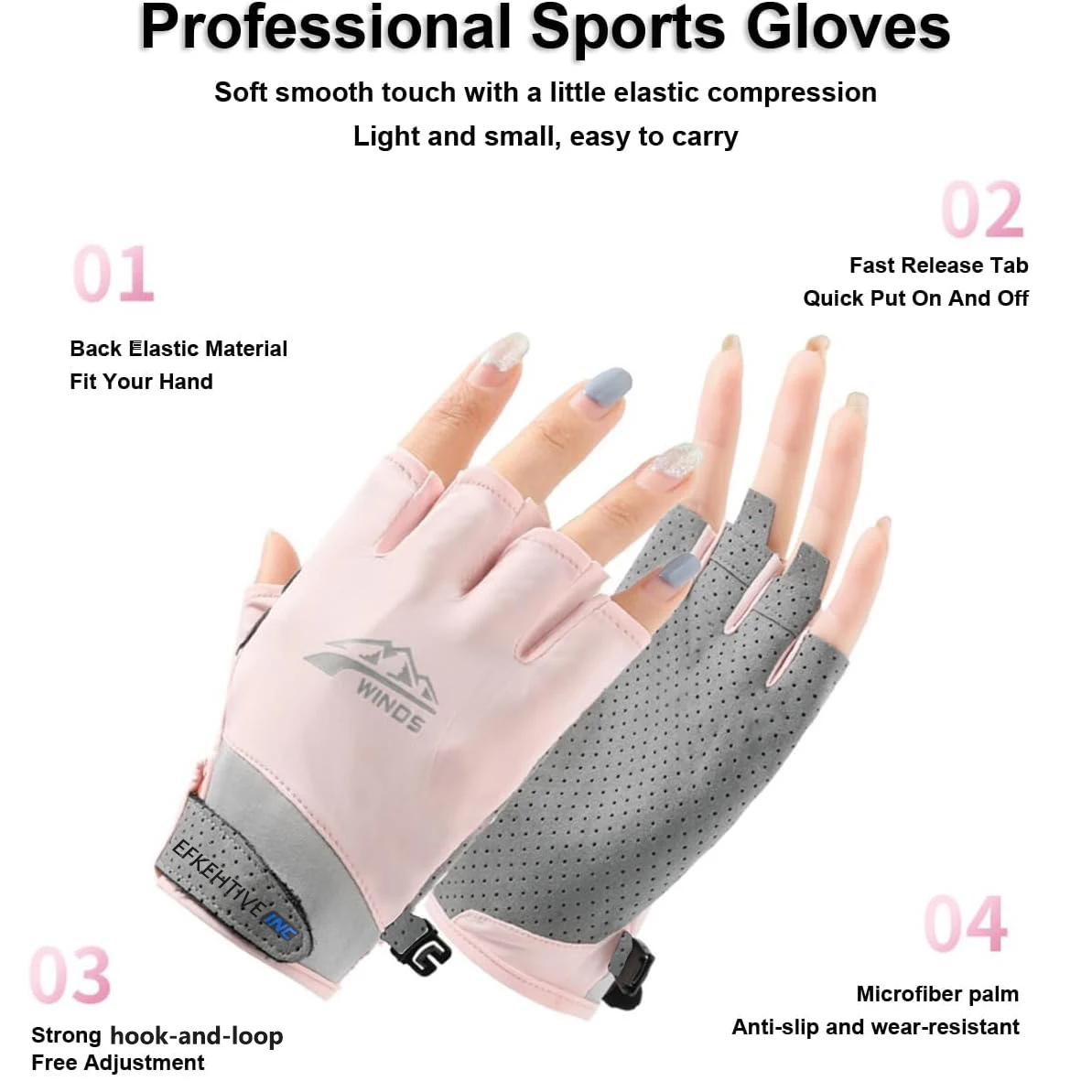 Men Women Half Finger UV Protection Gloves,Breathable Fingerless Sports Gloves Ideal for Fishing,Running,Driving,Cycling,Outdoor
