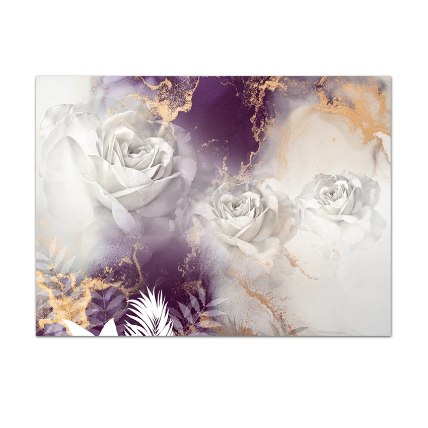 

Изготовленные на заказ съемные обои для гостиной, фотообои, домашний декор, цветочный роза, мраморный дизайн, диван, ТВ, фреска