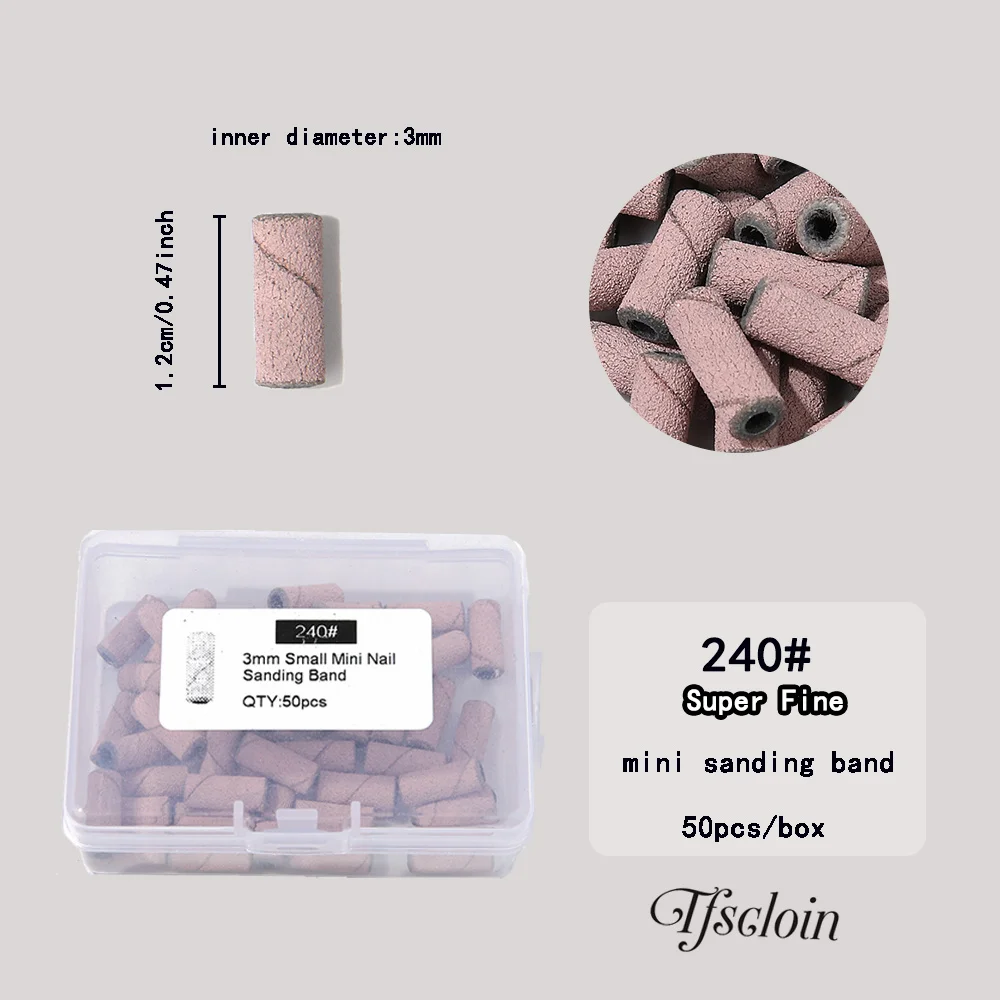 1/2 BOX 3mm Nagelschleifbänder 80/120/150/180/240 Körnung Elektrische Nagelfeile Zubehör Gel Polieren Maniküre Werkzeug