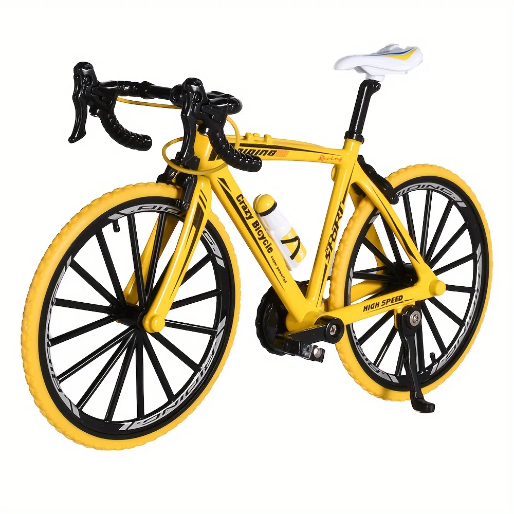 A set of yellow alloy bicycle model decoration off-road road bike boy toy simulation gift mountain twenty-eight bar bike