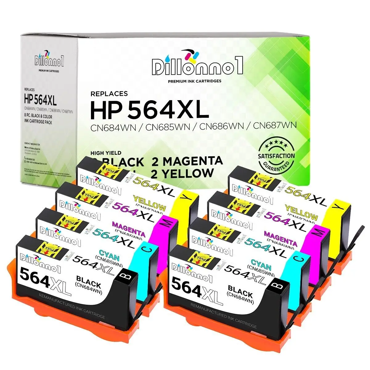 PAQUET DE 8 Pour HP 564 XL Cartouche Pour Photosmart 6510 6512 6515 6520 6525 B209 B210