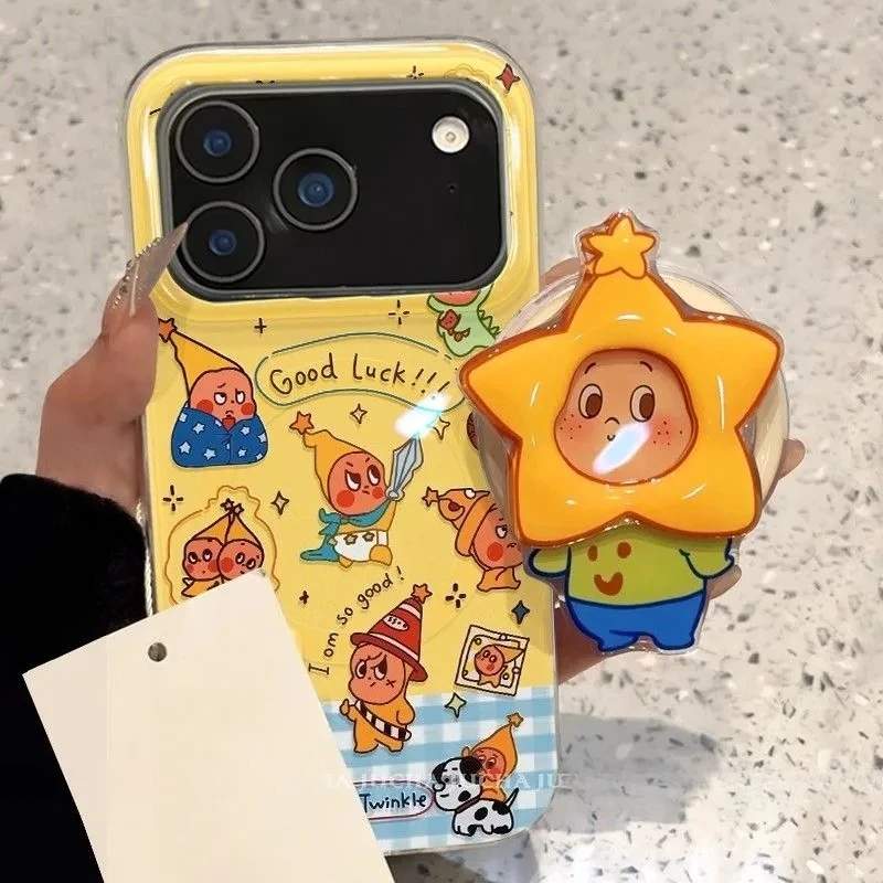 

new 3d Twinkle Star Magnetic Phone Case For iPhone17 17AIR 17PROMAX 16 Pro 14 13MINI 15Pro 12 11 XS Magnetic Holde