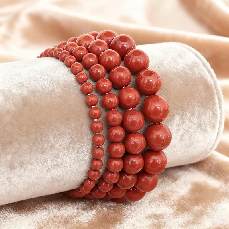 Premium 4/6/8/10mm Coral Stone Bracelet Unisex High Quality Handmade Beaded Strand Braslet New Year Festival Couple Hand Jewelry