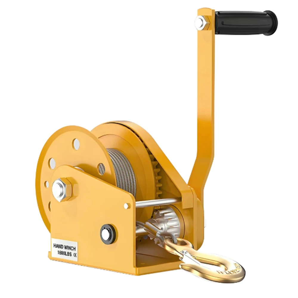 1200 Pounds Operated Winch Manual Traction Hoist Winch Crane Bidirectional Self-locking Small Portable Winch
