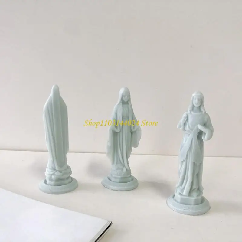 N5KE Maria Silicone Molds 3D Statue Resin Mould for DIY Making Chocolate Soap Mold Craft Home Decoration