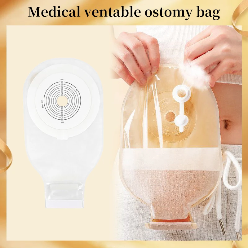 1Pcs Exhaustable Colostomy Bags 65mm Hole Drainable Ostomy Bags Stoma Care Pouch With Clips Closure Colostomy Bag