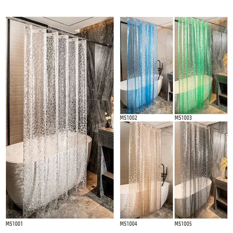 Color 3D PEVA Waterproof and Mildew-proof Thickened Bathroom Bathroom Bathroom Bath Partition Curtain