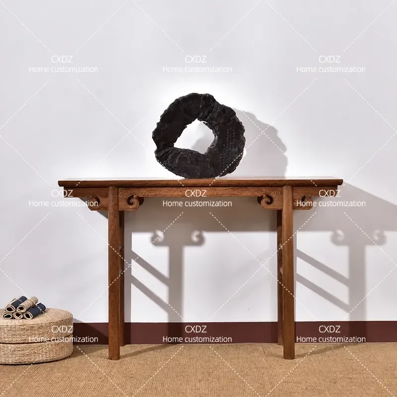 New Chinese Style Solid Wood Strips Living Room Entrance Buddhist Platform Home Simple Offering Zen Style Nave Offering Table