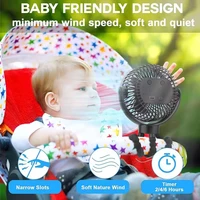 Mini ventilateur de poussette à 3 vitesses pour bébé, avec lumière, Portable, chargeur USB, support pour téléphone Portable, accessoires de poussette, articles pour nouveau-nés 3