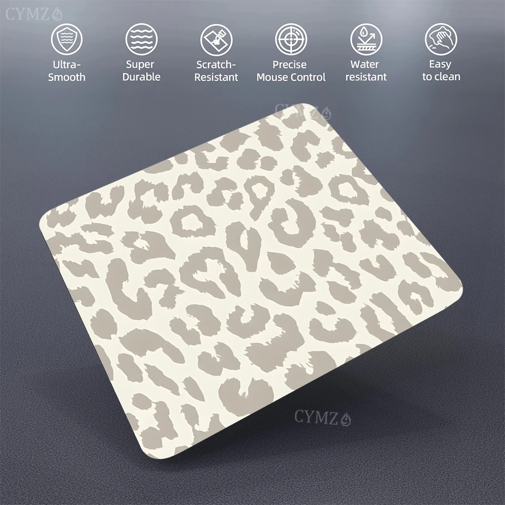 Stylish Leopard Print Design Small Mouse Pad Desk Mat PC Accessories Anti-Slip Keypad Gaming Mats Suitable for Office and Games