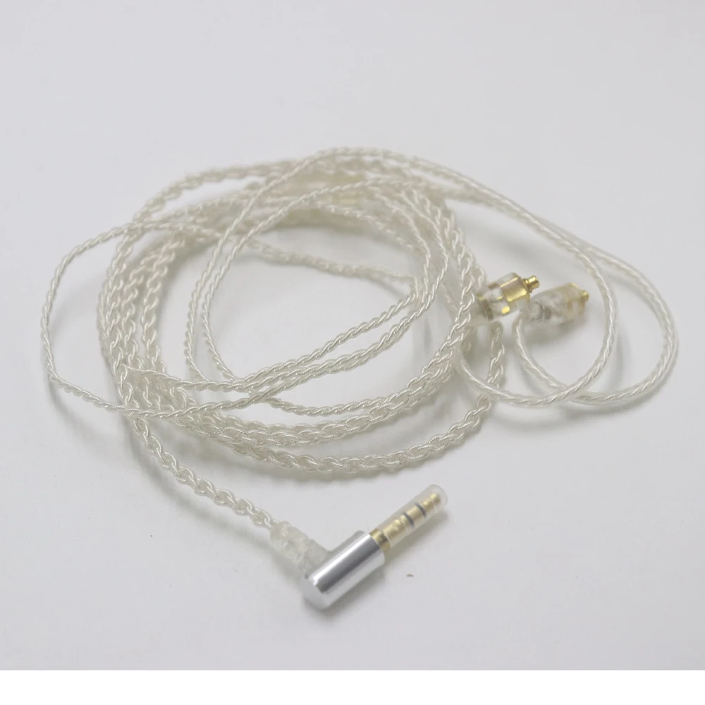 Thouliess MMCX Cable 3.5MM Silver Plated Cable Earphone Upgrade Cable  for Shure SE846 SE535 SE315 SE215 UE900