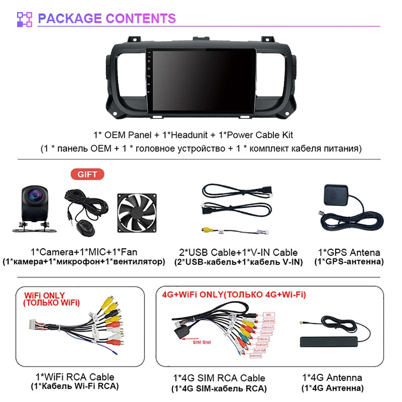 Android 16 Carplay Auto 2K Screen Car Radio Multimedia For Citroen Jumpy 3 SpaceTourer 2016 - 2021 Video DVD DSP Qualcomm Player