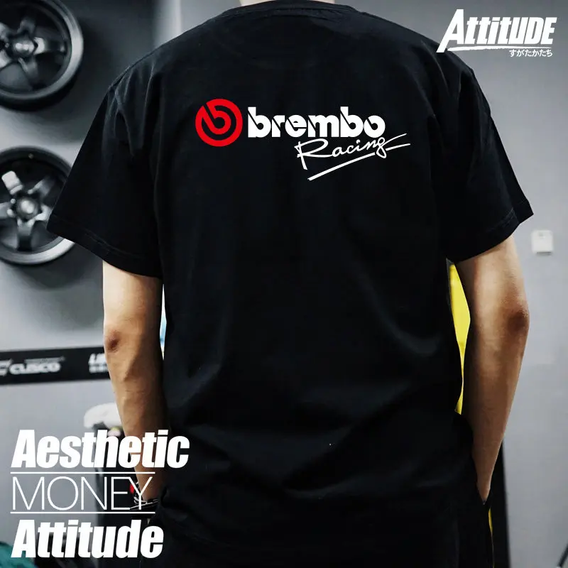 2026 Modified Car JDM Style Suitable for Brembo Brake Pure Cotton Heavy-duty Parent-child Pure Cotton Short Sleeved Ins Y2k