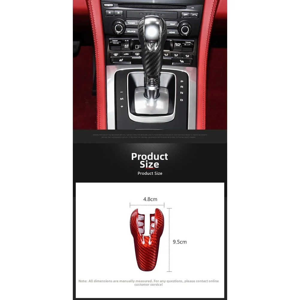 

Carbon Fiber Gear Shift Knob Car Modification For 718 911 For Panamera 2010-2016 For Macan 2014-2021 Black Red 1:1 Precision Fit