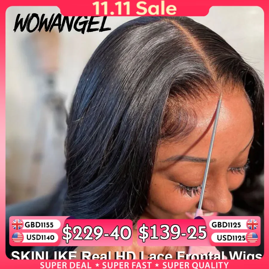 Wowangel 13x6 Full Lace Frontal Wig HD Lace Frontal Wigs Body Wave Human Hair Wigs 250% HD Lace Closure Wigs Melt Skins Glueless
