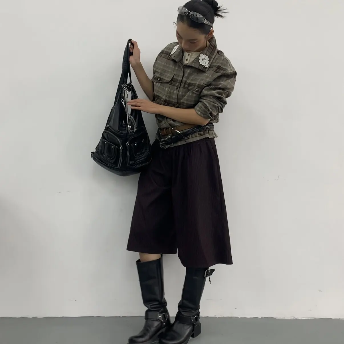 Punk Style Locomotive Bag Black Simple Tote Bag Spice Girl Unique Design Commuter Shoulder Bags for Women's Messenger Bag