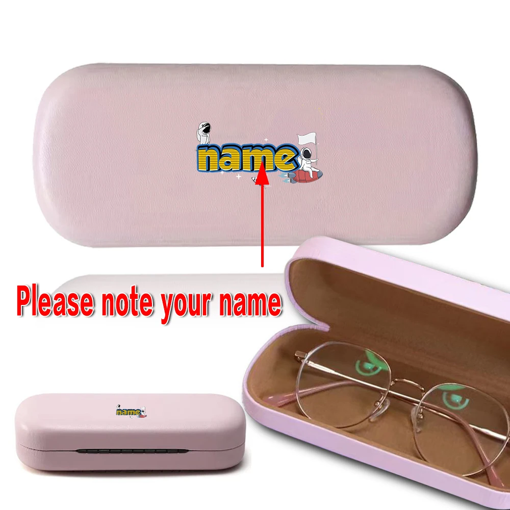 

Customized Name PU Spectacle Box Portable Eyeglasses Organizer Case Sunglasses Holder Travel Container Custom Pattern DIY Gift