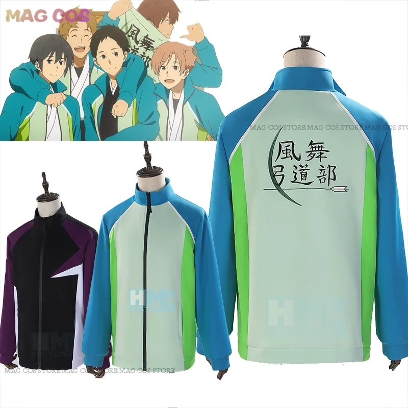 Customized Tsurune Shuu Fujiwara Masaki Takigawa Cosplay Coat Sportswear Kazemai High School Uniforms Kyudo Clu Unisex Embroider