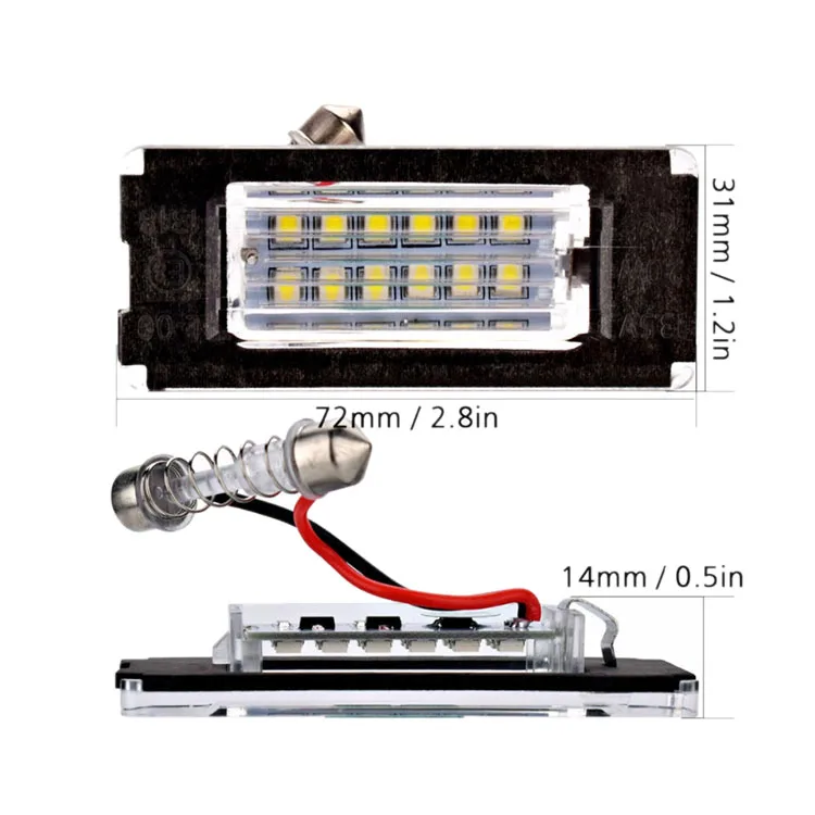 2Pcs LED Number License Plate Light No Error License Plate Light Lamps for BMW Mini Cooper R56 2006 - 2012