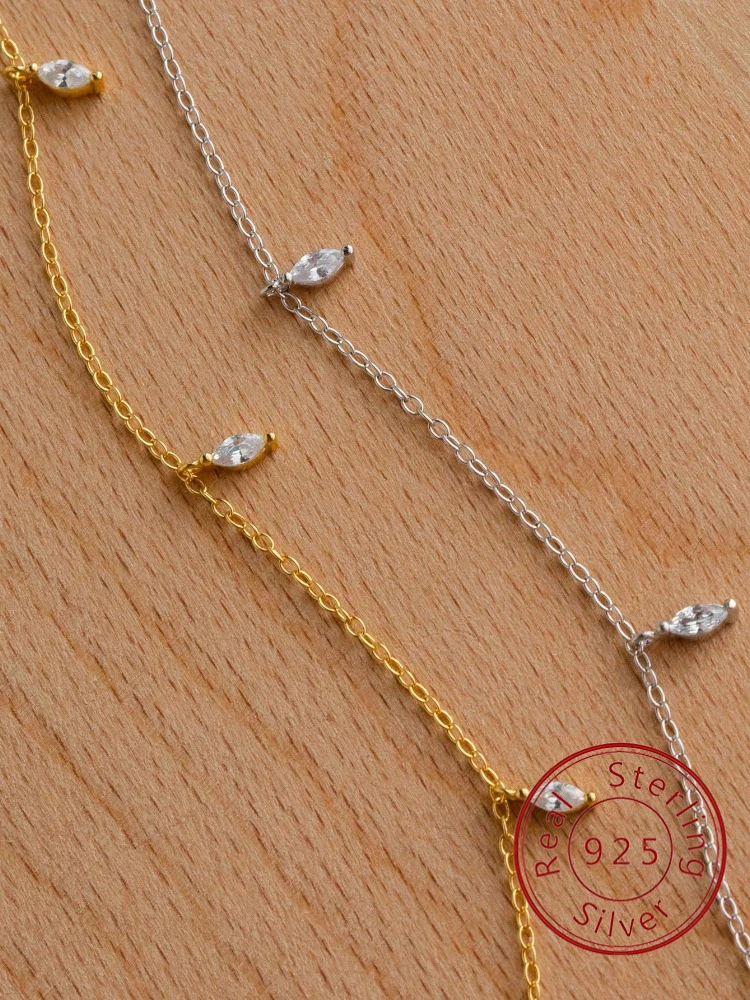 

Персонализированное простое классическое ожерелье из стерлингового серебра 925 пробы с каплями воды для женщин, юбилей, повседневная вечеринка, высокое качество, ювелирные изделия