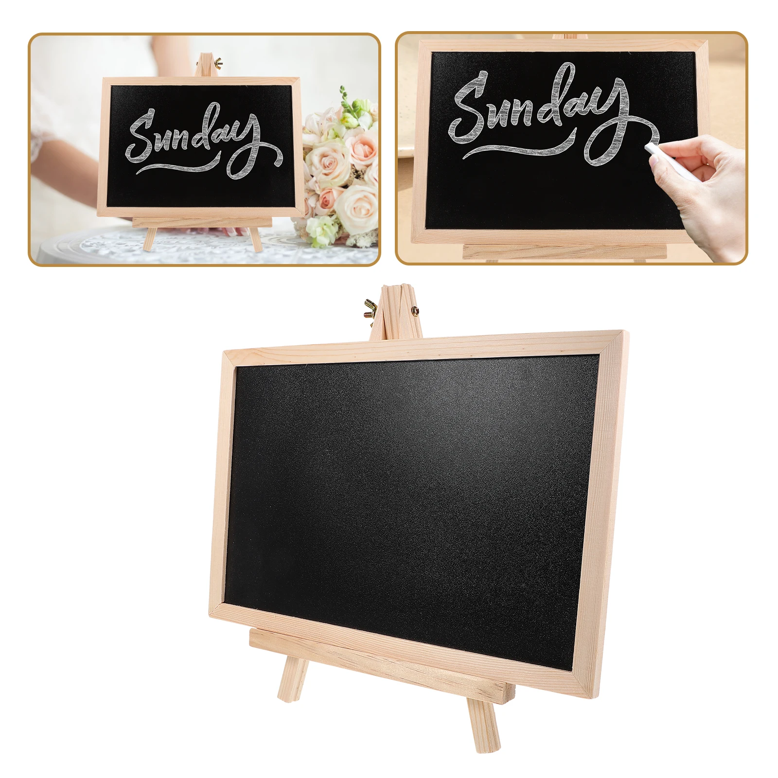 

Mini Chalk Board Writing Stand 20x30cm Single Sided Blackboard Small Desk Decor Marker Chalk Writable Easy Clean Cloth Wedding
