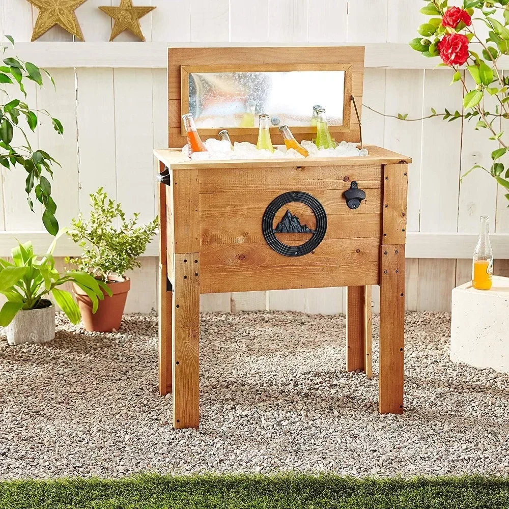 

Rustic Outdoor Beverage Cooler for Patio - 45 Qt. outdoor furniture set outdoors patio furnitures