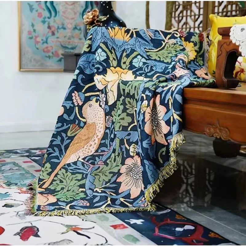 Graffiti Illustration Sofa Blanket Home Living Room Bedroom Decoration Tapestry Casual Cover Blanket Tassel Creative Sofa Towel