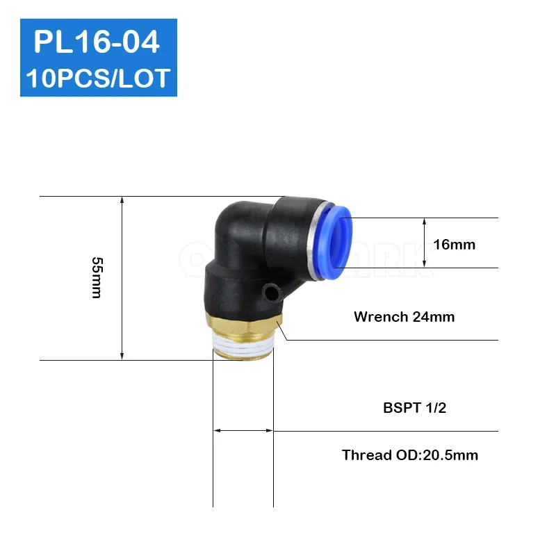 HLH HIGH QUALITY 10Pcs L Shaped PT 1/2