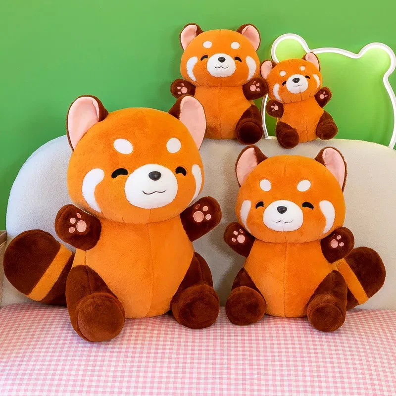 Cartoon Kawaii Small Animal Orange Raccoon Plush Toys Creative Cute Plush Raccoon Pillow Room Decorations Kids Birthday Gifts