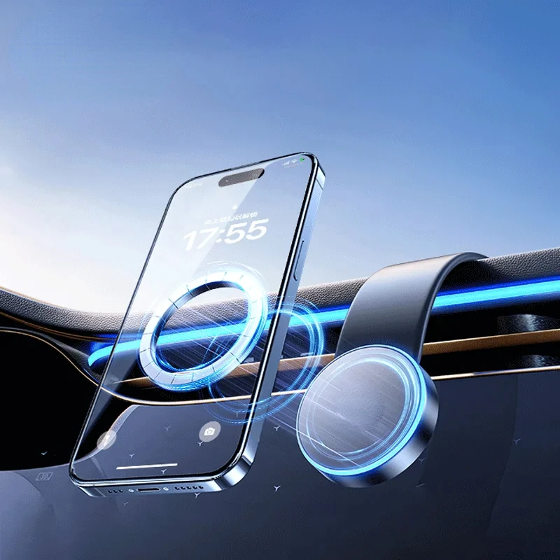 

Magnetic Car Mobile Phone iPhone Holder Easy Paste Mount Stand Phone Holder for iPhone 13 14 15 Dashboard Center Console