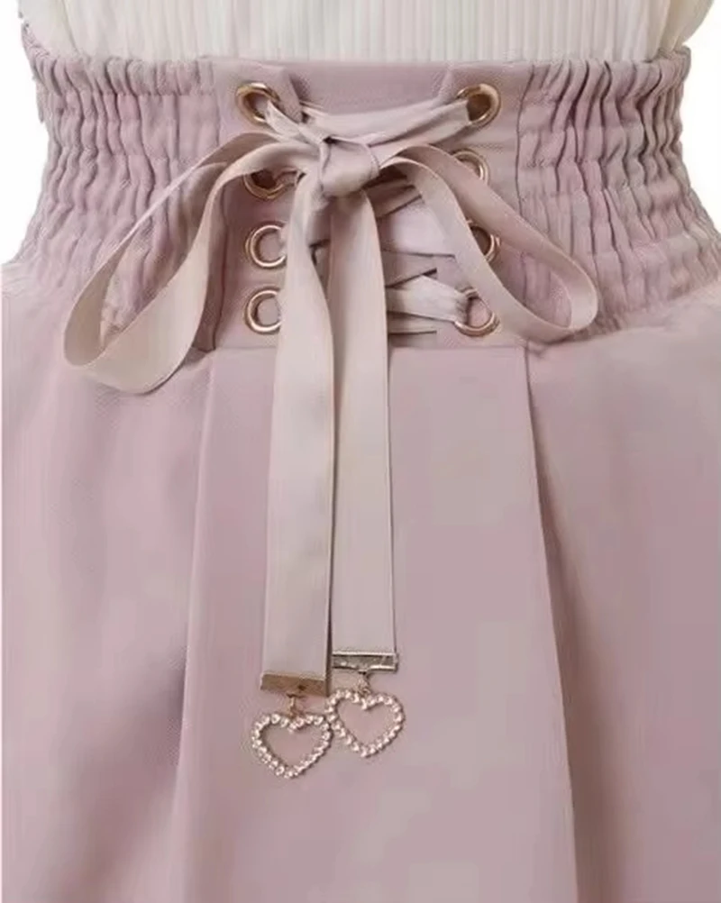 Jirai Kei Rok Mine Serie Kawaii Dubbellaags Jurk Riem Hart Japanse In Massa Geproduceerde Roze Y2k Sweet My Love Girl Lolita