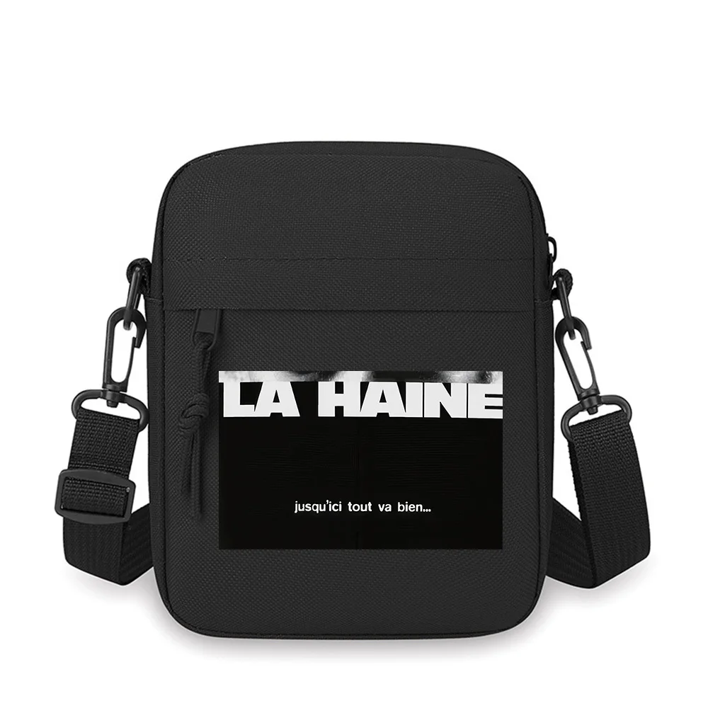 

White letters on dark background movie text Men Crossbody Bag Single Shoulder Women Cartoon Anime Film Printing Design Unisex