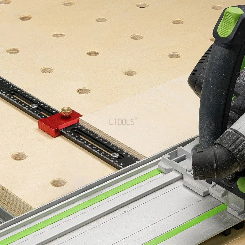 New Fence Stop Limit Ruler 20mm Hole MFT Workbench Guide Rail Saw Cutting Adjustable Positioning Slide Block Woodworking Locator
